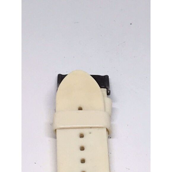 Authentic Fossil Watch Full Band Rubber White Use Parts 2 Piece Strap 18mm A698 - Picture 4 of 8